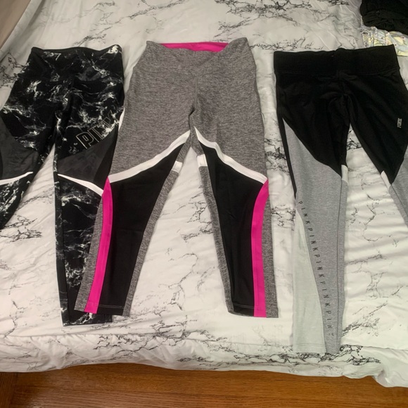 3 Victoria secret pink leggings - Picture 1 of 2